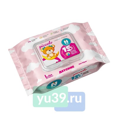 Салфетки влажные NATURAL FRESH Piccolo с клапаном 17 шт