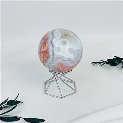 Радуга Самоцветов Шар из розового цветочного Агата на подставке