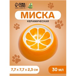 Миска керамическая для грызунов "Апельсинка" 30 мл 7,7 х 2,3 см
