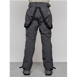 Полукомбинезон утепленный мужской зимний горнолыжный темно-серого цвета 7217TC