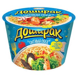 Доширак Лапша б/п "Сытн.обед"в бум.уп.со вкус. морепродуктов 110гр.1/16
