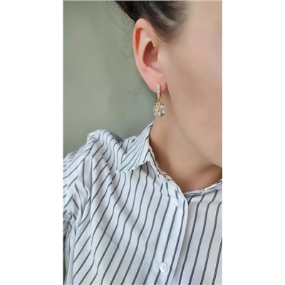 Серьги с горным хрусталём асимметричная пара