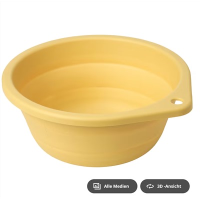 PEPPRIG Waschschüssel, faltbar/gelb, 27 cm