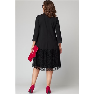 Платье EVA GRANT 7268 чёрный кружево