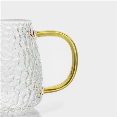 Кружки Magistro «Сара», набор 2 шт., 400 мл, 12×9×8 см, стекло, стеклянное сито, стекло, прозрачная