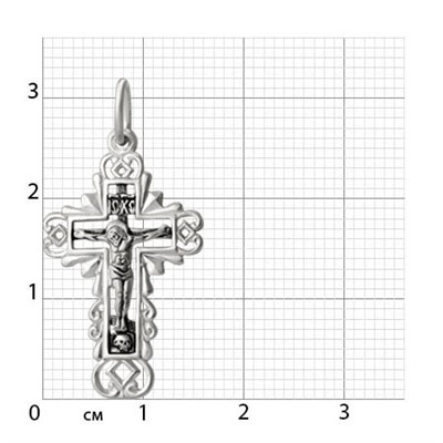 Крест из серебра литье частичное чернение