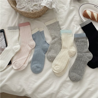Colored brand summer thin knee socks, Korean style, mid-length