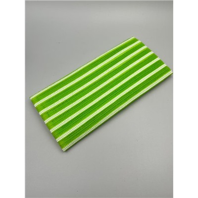 Bath Towel Мочалка-полотенце для душа с пилинг-эффектом / Stripe Long Exfoliating Towel, зелёная полоска