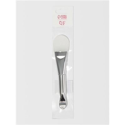 Кисть для масок SILVER, силиконовая, с лопаткой, 14 (±1) см, серебристая