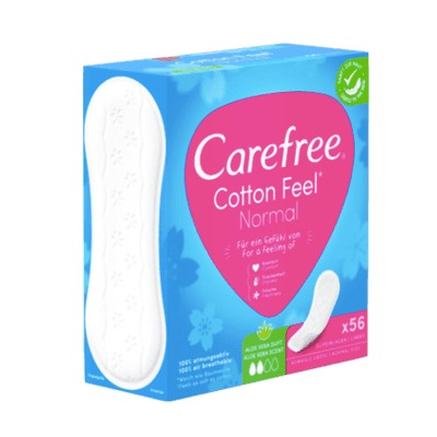 Carefree Slipeinlage Cotton Aloe Normal 56 St, Карефри Прокладки ежедневные Нормал с алоэ, 56шт, 2 упаковки (112 шт)