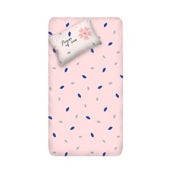 160x240 см. Простынь с Наволочкой из Ранфорса Enlora FlowerOfLove Pudra