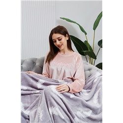 Плед велсофт ST-69 СЕРЫЙ-ПЕРО