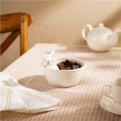 Конфетница SL Home «Лесные кролики», 13×10.3 см, фарфор, белая