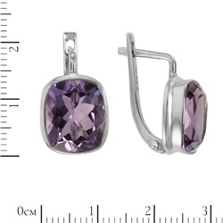 Серьги 'Коломбо' с аметистом, родий ИАСК33410Х12АМR1