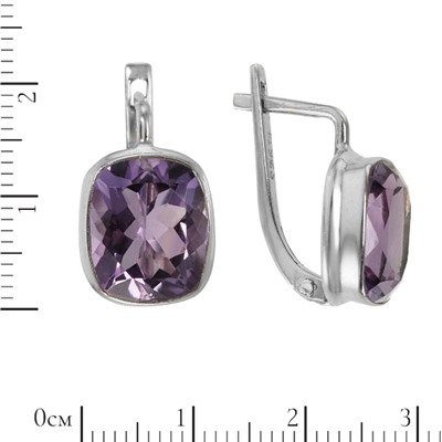 Серьги 'Коломбо' с аметистом, родий ИАСК33410Х12АМR1