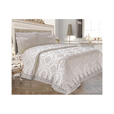 Комплект Постельного Белья с Покрывалом 240x260 см ЕВРО 2 сп.Pike Set Le Jardin D'OR