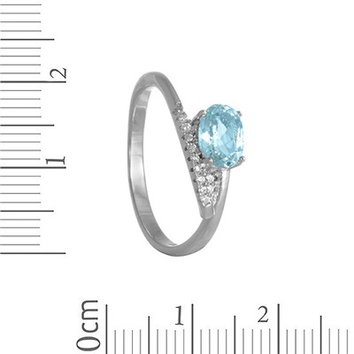 Кольцо с голубым топазом и фианитами ТФКН.795ГТ1.80
