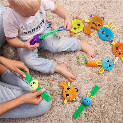 Погремушка - браслет Крошка Я «Зверята», набор 2 шт., от 3 мес.