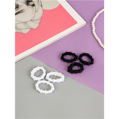 Резинки для волос «Махрушка», набор 100 шт., классика, 3 см, чёрно-белые