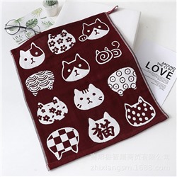 Zhixiang Tounds Triplet Three -layer Cotton Gauze Titan Towel Towns and Wind Cat Kitchen Tisters Wipe Hand Scarves Wholesale