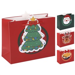 Пакет подарочный НГ 24*19*9 Merry Christmas ассорти 4 вида КОКОС 242432/12/Китай