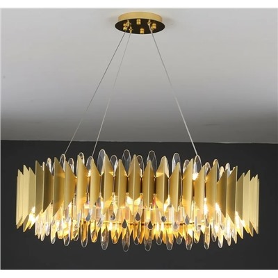 299-240 Люстра диам 80 см, выс. 24 см(х1)Кристаллы, нержавеющая сталь