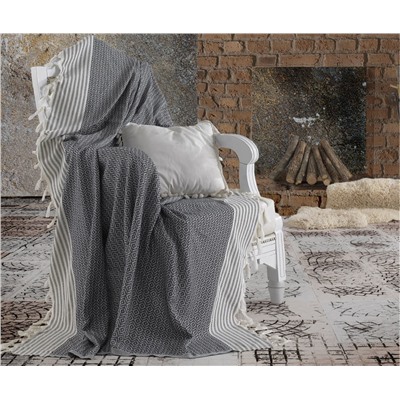 Накидка на Диван 170x220 см. 100% Хлопок Keten Etnik Siyah