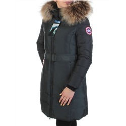 YW-17013 DK. GRAY Пальто женское зимнее (био-пух, натуральный мех лисицы)