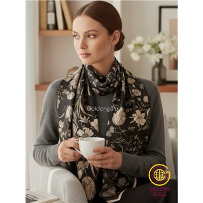 Платок утепленный "Византия" Арт 2026/9 (фон черный)