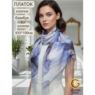 Платок с кистями цветочный принт 3D  Арт: С2512/08