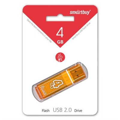 USB Flash 4GB SmartBuy Glossy оранжевый 2.0