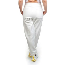 M039 WHITE Брюки спортивные женские на флисе (100% хлопок) 7986