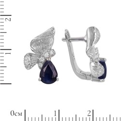 Серьги 'Крокус' с сапфирами и фианитами ТГСН.970СФR