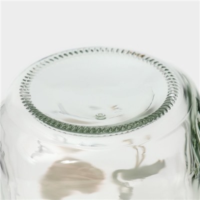 Кружка Доляна «Золотой фламинго», 450 мл, 10×7.5×13 см, с ручкой, крышкой и трубочкой, стекло, прозрачная