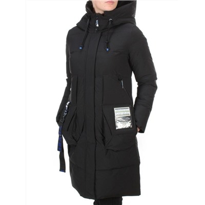 20-901 BLACK Пальто зимнее женское HAPPYSNOW (150 гр. холлофайбера)