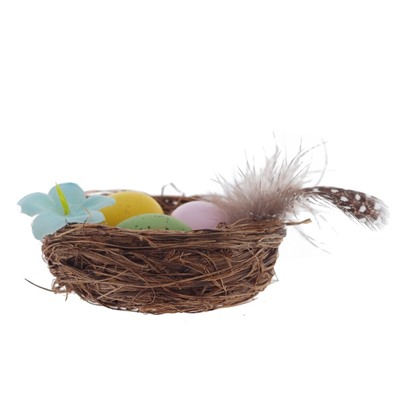 GAEM Изделие декоративное "Гнездо пасхальное" (блок 12 шт), L5,5 W5,5 H2,5 см, 4в.