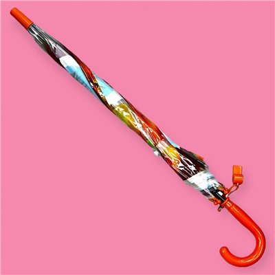 Зонт-трость детский прозрачный с рисунком полуавтомат Арт 2007/3