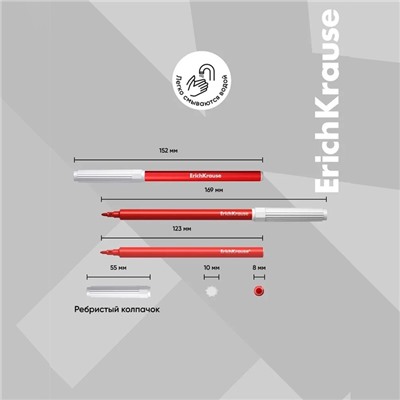 Фломастеры 24 цвета ErichKrause, вентилируемый колпачок, в футляре с европодвесом