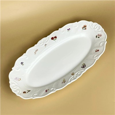 109-209 Овальное блюдо 39,5х24,5х5см КРОКУС в под.уп.(х6)Фарфор