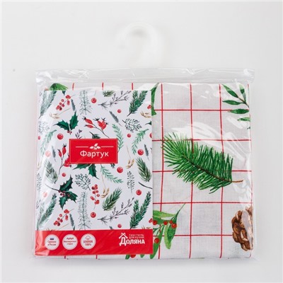 Фартук «Доляна» New Year, 60×65 см, 100% хлопок, рогожка 164 г/м²