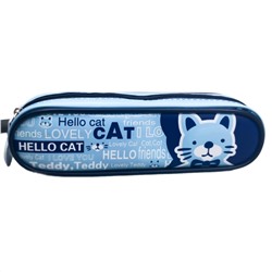 Sunflower Пенал школьный / Hello Cat 154, голубой