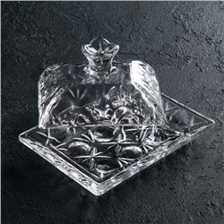 Маслёнка Доляна «Семицвет», 15.5×11.5×8 см, стекло