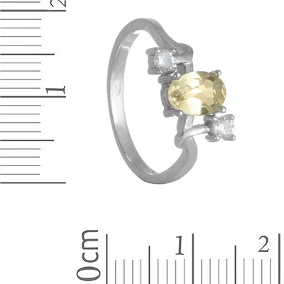 Кольцо с цитрином и фианитами ТФКН.792ЦТ1.80