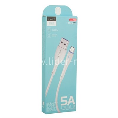 USB кабель micro USB 1.0м MAIMI X65 (белый) 5A