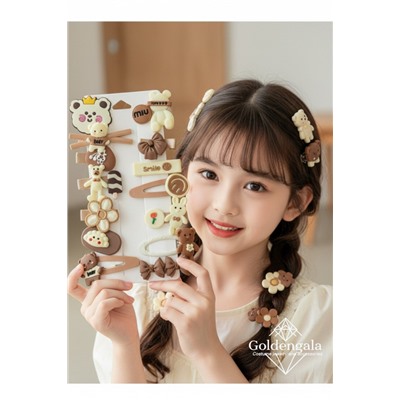 Набор детских заколок для волос на блистере В наборе 14 предметов НД11 (1)