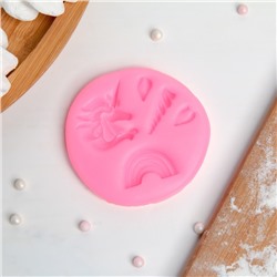 Молд для заливки «Радужный единорог», силикон, 5 ячеек, 6.3×0.5 см, МИКС