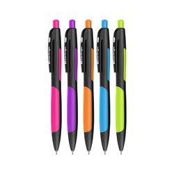 Ручка шариковая автоматическая Berlingo "Color Zone 2" синяя, 0,7мм, корпус ассорти