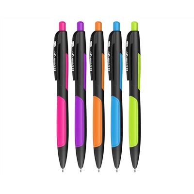Ручка шариковая автоматическая Berlingo "Color Zone 2" синяя, 0,7мм, корпус ассорти