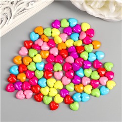 Набор бусин для рукоделия и плетения «Арт Узор. Сердечко пузатое», цветные, 100 шт. 1×1.1 см