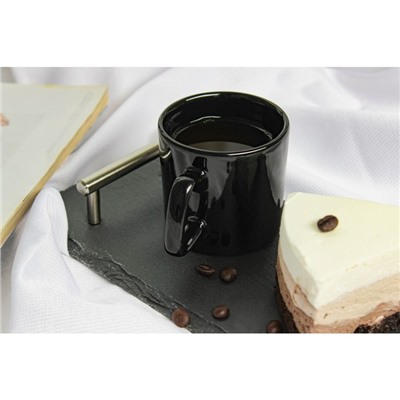 Кружка керамическая Доляна Coffee break, 150 мл, цвет чёрный